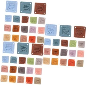 Imagem de STOBOK 135 Peças etiqueta de cor de couro acessórios DIY para roupas feito a mão com tags de amor rótulos agulha de crochê etiquetas de couro para roupas acessórios de crochê amar coisa