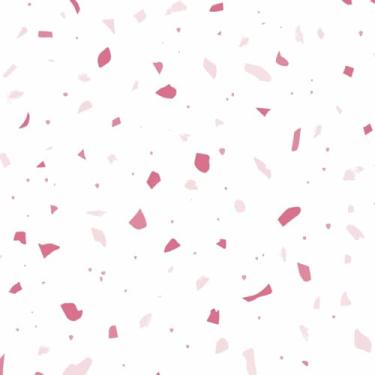Imagem de Papel de Parede Adesivo Granilite Branco com Detalhes Rosa | Lavável, Impermeável, Fácil Aplicação | Ideal para Sala, Quarto e Cozinha | Rolo 10m