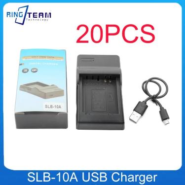 Imagem de SLB-10A Carregador USB para bateria da câmera Samsung  SLB10A  EX2F  WB150F  WB250F  PL610  SL102