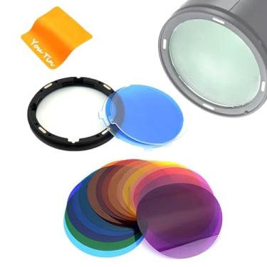 Imagem de Godox Placa difusora AK-R16 com conjunto de gel de ajuste de temperatura de cor V11C, 15 cores, 30 peças para GODOX V1-C, V1-N, V1-S Speedlite, AD200, AD200PRO com cabeça de flash H200R