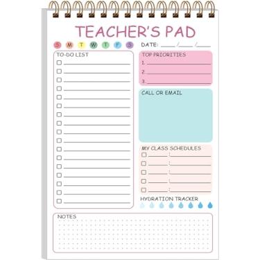 Imagem de Tuun Fuplan Bloco de notas para professores – Bloco de notas de lista de tarefas para professores, organizador de anotações em espiral, para compromissos de tarefas, presentes de agradecimento ao