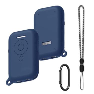 Imagem de TOLUOHU Capa compatível com XREAL Beam, capa de silicone macio para feixe XREAL, capa protetora antiarranhões à prova de choque para XREAL Air Companion com mosquetão e cordão (azul)