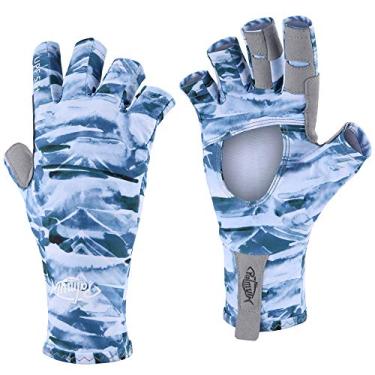 Imagem de Palmyth Luvas de proteção UV para pesca sem dedos UPF50+ luvas de sol masculinas para caiaque, caminhada, remo, condução, canoagem, remo, Air Mountain Sky, Large