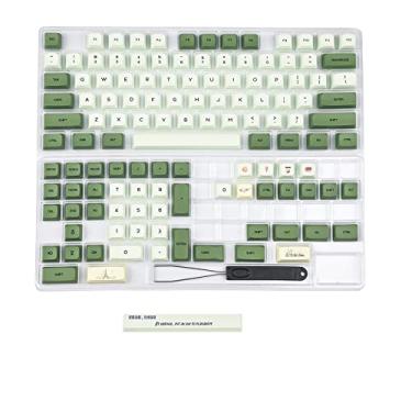 Imagem de Teclado Matcha Dye Sub ZDA PBT similar ao XDA japonês coreano russo para teclado MX 104 87 61 Melodia 96 KBD75 ID80 GK64 Tada68 (apenas tecla) (kit de base inglesa)