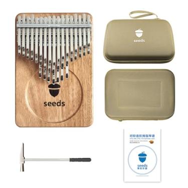 Imagem de Seeds Kalimba 41 teclas, piano de polegar Kalimba profissional afinado em C, cromático de camada dupla, placa sonora de madeira maciça, piano de polegar para adultos (sementes de 41 teclas)