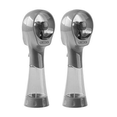 Imagem de O2COOL Pacote com 2 ventiladores de névoa de água portáteis alimentados por bateria Elite (cinza)