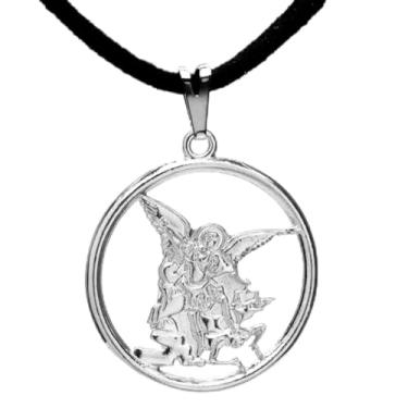 Imagem de Colar Arcanjo Miguel 30mm - Sunshine Cristais Cor:Prata