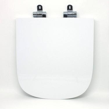 Imagem de Assento Sanitário Poliéster para Louça Piano deca Slow Close Cromado Branco