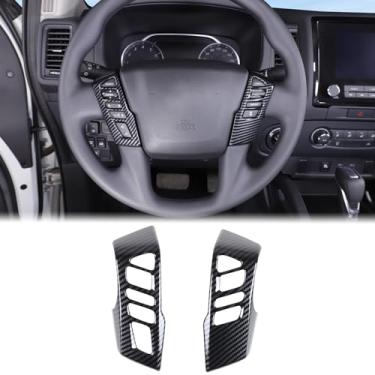 Imagem de Aunginsy Capa de acabamento compatível com Nisan Frontier 2022-2024 console central painel de volante moldura proteção moldura capa decorativa acessórios ABS