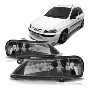 Imagem de Farol Celta 1999 2000 2001 2002 2003 2004 2005 2006 Máscara Negra - UNIDADE Lado:Esquerdo (Motorista)