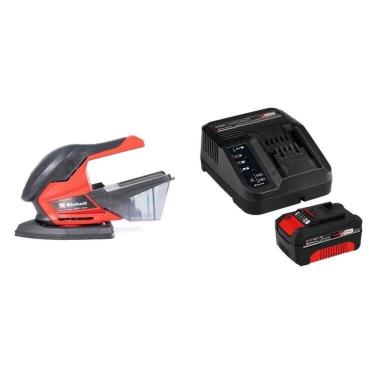 Imagem de Lixadeira Multiuso a Bateria Te-os 18/150 Li Solo e 1 Kit Carregador Bivolt com Bateria 18v 4,0ah Vermelho/Preto