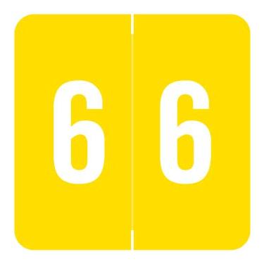 Imagem de Doctor Stuff - File Folder Labels, Number 6, Compatible with SAV-TYME/SFI - STNM Series Chart Stickers, Yellow, 1-1/2" x 1-1/2", #6, 500/Roll