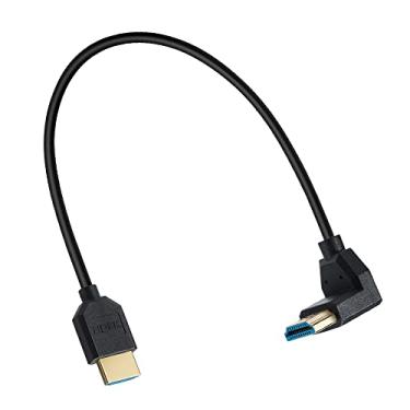 Imagem de Cabo adaptador MysRuida HDMI 8K 8K versão 2.1, 90 graus de ângulo acima HDMI 8K macho para HDMI 8K macho cabo adaptador OD 4mm Slim Ultra HD, 8K @60HZ (ângulo superior macho para macho)