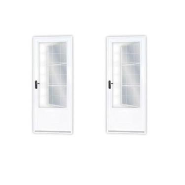 Imagem de Kit com 2 Portas de Aço Postigo 215x85cm com Grade Quadrada Minas Sul Mgm Branco