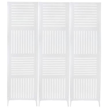 Imagem de 3 Biombo Pintado Divisoria Separador de Ambiente MDF Com Pés Preto ou Branco (Horizontal Vertical, Branco)