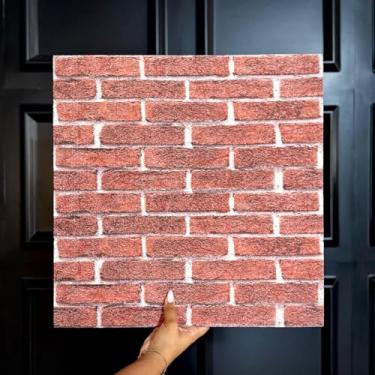 Imagem de Kit 10 Placas Isopor Tijolinho Textura Efeito 3D Relevo Decoração Parede (Textura 05)