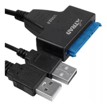Imagem de Cabo Adaptador Usb Duplo 3.0/2.0 Para Sata 2,5 E 3,5 Preto - XTRAD