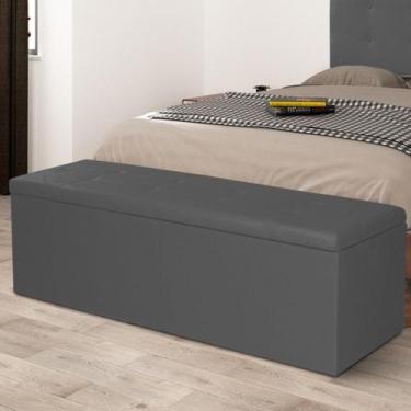 Imagem de Calçadeira Baú Queen 1,60m Berlim Suede Cinza SKY MOBILE - Dal Poz Est