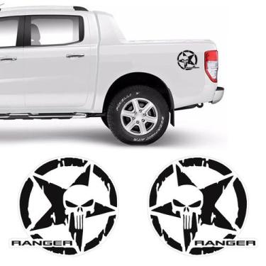 Imagem de Adesivo Ranger Caveira O Justiceiro Estrela Preto - SPORTINOX