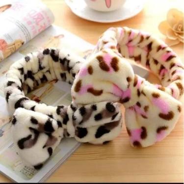 Imagem de Kit 02 faixa atoalhada maquiagem laço animal print skincare