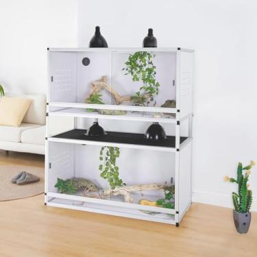 Imagem de Toxirium Gabinete para répteis 102 x 40 x 40 cm grande tanque de habitat de terrário para répteis para dragão barbudo, lagartixa, lagartixa, cobra, viveiro, sala de reprodução, 44 galões de largura,