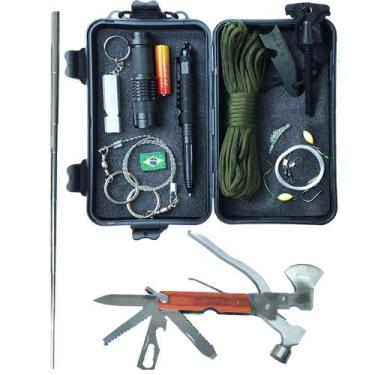 Imagem de Kit De Sobrevivência Pesca Paracord Serra Lanterna Apito - TerraX