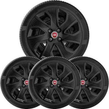 Imagem de 4X Calota Jg Fiat Grand Siena Punto Palio Aro 15 Preto 214Cp