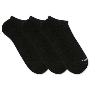 Imagem de Kit Meia Invisível Mash 3 Pares Algodão Sem Cano Esportiva, Preto, 28-