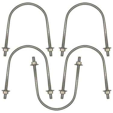 Imagem de Kit 5 Abraçadeiras Tipo U 4 X 3/8 Vergalhão - Perfilaco