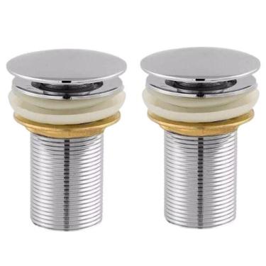 Imagem de Kit 2 Válvula Click Lavatorio 1 1/4 Metal Inox Cuba Tanque - Zrz