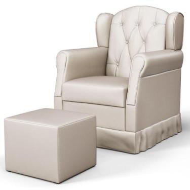 Imagem de Poltrona de Amamentação e Descanso Fixa com Puff Lucy P04 Sintético Be