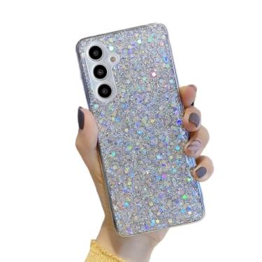 Imagem de YTanazing Capa com glitter para Samsung Galaxy A15, capa protetora para celular Galaxy A15 com diamantes brilhantes e brilhantes de borracha fina à prova de choque para Galaxy A15, prata