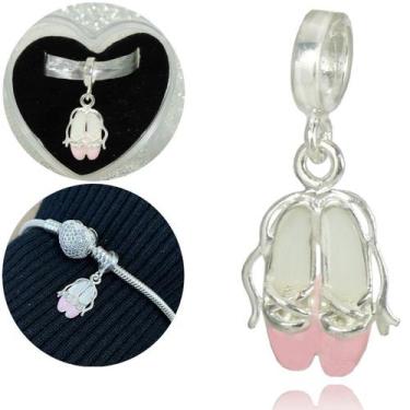 Imagem de Berloque Charms Sapatilha Ballet Bailarina Prata Legitima 925 - Lojas 
