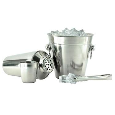 Imagem de Kit para Coquetel 3 Peças - Coqueteleira / Balde de Gelo / Pegador em 