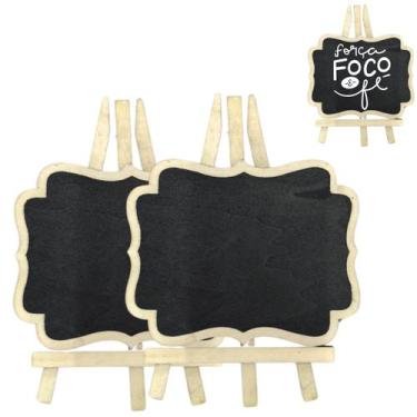 Imagem de 2 Lousas Quadro Decorativo Com Tripé para Recados 20cm - Brafesty