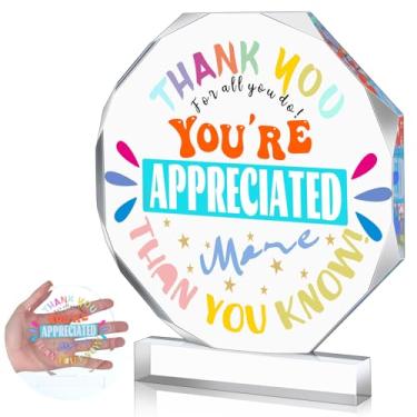 Imagem de Menkxi 1 peça Prêmio Acrílico de Apreciação 4,182 cm x 5,78 cm Grande Troféu de Apreciação Troféu Empregado Presentes de Prêmio para Empregados Colegas Equipe Presentes de Fim de Ano