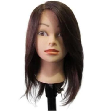 Imagem de Cabeça De Treino Boneca 100% Natural Pra Cabeleleiro - A.R Variedades 