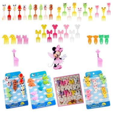 Imagem de Garfo Palitinhos Infantis Petisco Frutas Lanche Cartoon Fofo Decoração