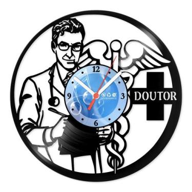 Imagem de Relógio De Parede Disco Vinil Profissões - Médico Doutor - VPR-094 - M