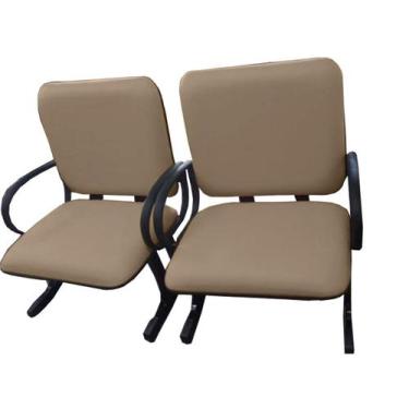 Imagem de 02 Cadeiras para Escritório para Obesos até 250kg Bege - Design Office