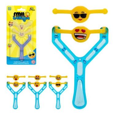 Imagem de Estilingue Bodoque Lancador Baladeira Smiles Emoji + Refil - Art Brink