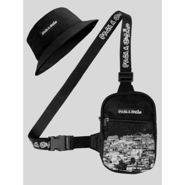 Imagem de Shoulder Bag Bolsa transversal Lateral de Ombro Favela + Chapeu Bucket