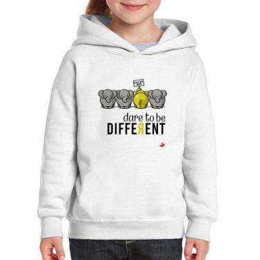 Imagem de Moletom Infantil Dare to be different - Foca na Moda, Branco, 4