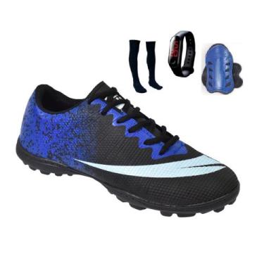 Imagem de Chuteira Society Adulto Infantil com Meião Caneleira e Relogio - Perfl