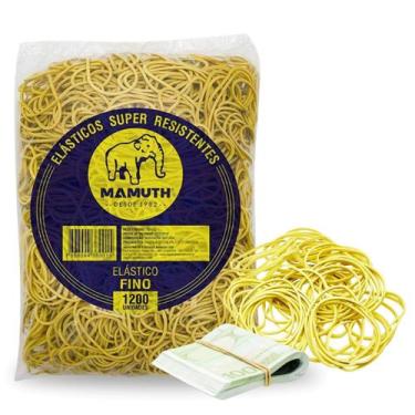 Imagem de Elástico De Dinheiro Liga Liguinha Amarela 1KG 1200Und - Mamuth