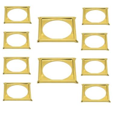 Imagem de Kit C/10 Porta Grelha Ralo Click 15x15 Suporte Inox Dourado - Montelar