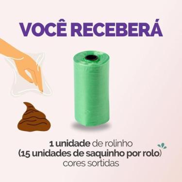 Imagem de Kit Cata Caca Rolinhos C/ 15 Sacos De Lixo Cada Coco Pet Gato E Cachor