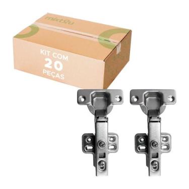 Imagem de 20x Dobradiça Reta 35mm com Amortecedor Móveis em Geral - KOKAY, 056-1