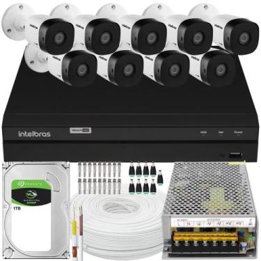 Imagem de Kit Cftv Monitoramento 9 Cameras Intelbras 1120b Dvr 1216 C/HD 1TB