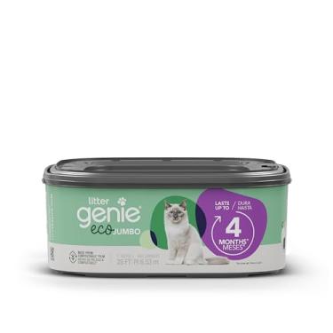 Imagem de Litter Genie Sacos de recarga | Compostável Jumbo Eco 1 pacote | 4 meses de fornecimento em 1 cartucho | Sacos de areia compostáveis para gatos